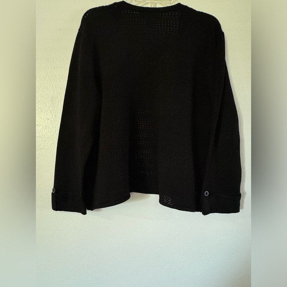 Roz& Ali From Dressbarn cardigan Color Black Size Small for Women - Picture 3 of 8